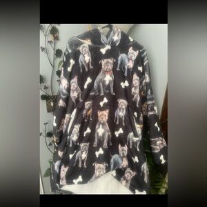 Hoodie oversized Blanket  with Dog & Bone Print